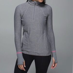Lululemon Athletica Pace Pusher Gray Half Zip Top